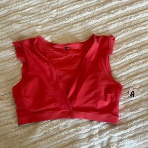 Coral old navy swim crop